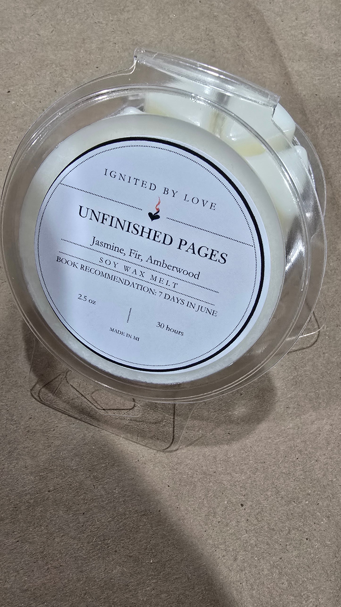 Unfinished Pages Wax Melts